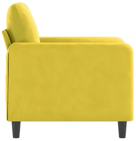 Poltrona giallo 60 cm velluto