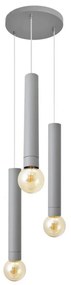 Lampadario a sospensione con filo TUBA 3xE27/15W/230V grigio