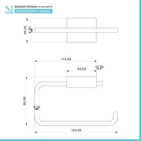 Set accessori a muro 6 pezzi in acciaio cromato e viti incluse Velvet