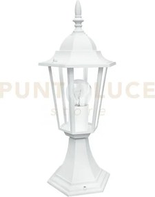 Lume milano bianco 1 luce attacco e27 ip44 17x40,3cm alluminio e vetro