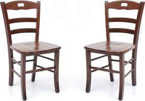 Sedia da cucina con seduta legno LOIRE Noce SET 2 PZ