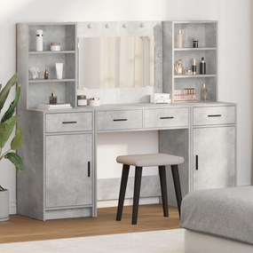 Set di toeletta 3 pezzi  grigio cemento legno ingegnerizzato