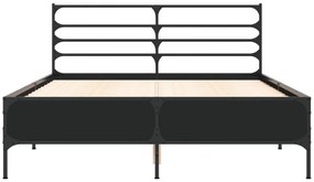 Giroletto nero 140x190 cm in legno multistrato e metallo