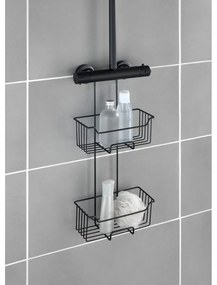 Mensola da bagno sospesa in acciaio inox nero Milo - Wenko