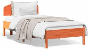 Giroletto Senza Materasso Marrone Cera 90x200 Cm Massello Pino /