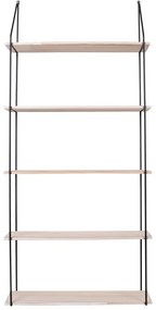 Scaffale in legno massiccio nero pavlovnia Eindhoven - House Nordic