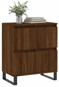 Credenza rovere marrone 60x35x70 cm in legno multistrato
