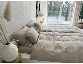 Set copripiumino e federa beige in mussola per letto matrimoniale 200x200 cm Plain Muslin – Butter Kings