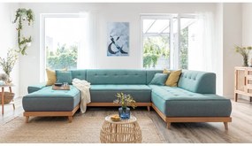 Divano letto angolare turchese (angolo destro/"U") Dazzling Daisy - Miuform