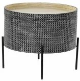 Tavolo aggiuntivo DKD Home Decor Argentato Nero Metallo MDF (45 x 45 x 39 cm)