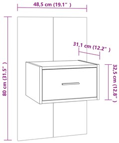 Comodini a Muro 2 pz Grigio Sonoma