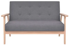 Set di divani 3 pz in tessuto grigio scuro