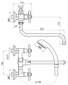 RAV Slezák MK153.5/1 - Set vasca con miscelatore MORAVA, finitura cromo lucido