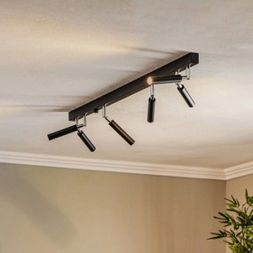 Euluna Nicanor faretto da soffitto nero/cromo a 6 luci