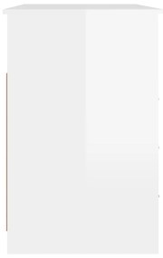 Scrivania Cassetti Bianco Lucido 102x50x76 cm Legno Multistrato