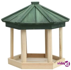 vidaXL Mangiatoia per Uccelli Ottagono in Massello di Abete 33x30 cm