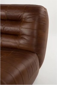 Poltrona marrone con rivestimento in pelle Wyatt – Dutchbone