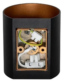 Applique da parete moderna nera con ottone - Sabbio