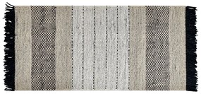 Tappeto lana beige chiaro e nero 80 x 150 cm YAZLIK Beliani