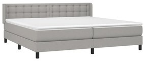 Giroletto a molle con materasso grigio chiaro 200x200cm tessuto