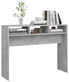 Tavolo consolle grigio cemento 105x30x80 cm in truciolato