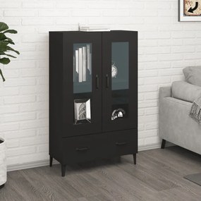 Credenza Nera 70x31x115 Cm İn Legno Multistrato /