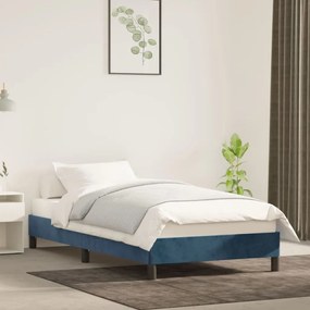 Giroletto Senza Materasso Blu Scuro 90x200 Cm İn Velluto /