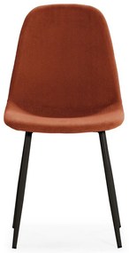 Sedie da pranzo in set color terracotta in imbottito 4 pz Minka – Marckeric