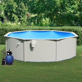 Piscina Con Pompa Filtro A Sabbia 460x120 Cm /