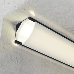 Profilo Led angolare L Nero laccato per strisce Led 12-24V a superfice 2 metri in alluminio M LEDME