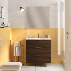 Mobile da bagno sospeso sotto lavabo L 80 x H 72 x P 45 cm noce, 3 cassetti SENSEA Jnka