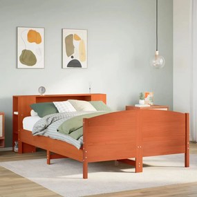 Letto libreria senza materasso marrone cera 135x190 cm in pino