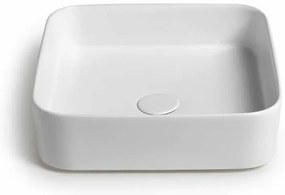 Lavabo da appoggio quadrato 40 in ceramica bianco lucido Epsilon