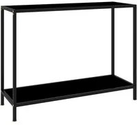 Tavolo Consolle Nero 100x35x75 cm in Vetro Temperato 322836