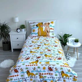 Biancheria da letto per bambini in cotone per letto singolo 140x200 cm Lion King Africa - Jerry Fabrics