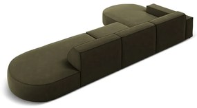 Divano angolare in velluto verde (angolo sinistro) Jodie - Micadoni Home