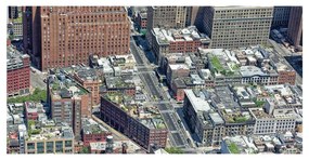 Stampa su tela New York di giorno dall'alto, multicolore 190 x 90 cm