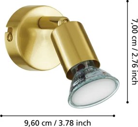 Eglo 33184 - Luce Spot da parete a LED BUZZ-LED 1xGU10/2,8W/230V 3000K oro