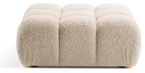 Poggiapiedi modulare beige in tessuto bouclé Bellis - Micadoni Home