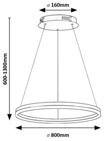 Rabalux 72302 - Lampadario LED a sospensione con filo ISAURE LED/45W/230V