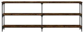 Tavolo consolle rovere fumo 200x29x75 cm in legno multistrato