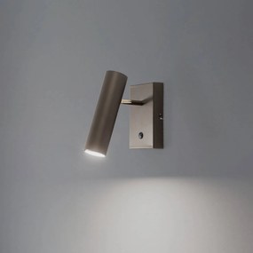 Luminex Applique Axion, a 1 luce, color titanio, acciaio