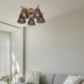 Brilagi - LED  Lampadario a plafone ANTHONY 5xE14/40W/230V quercia/marrone