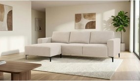 Divano angolare beige (con penisola a sinistra/con chaise lounge) con rivestimento in ciniglia Fabian – Scandic