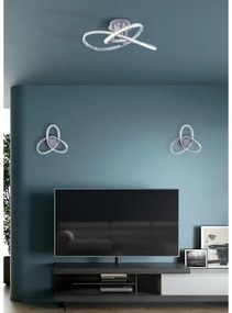 Plafoniera LED Kim Ø 58 cm cromo IP20 bianco naturale NOVECENTO