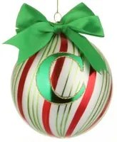 Pallina Natale con lettera C 10 cm Circus verde