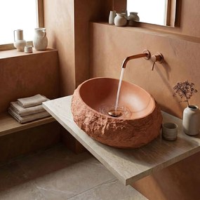 Lavabo da appoggio Rea Mika Terracotta