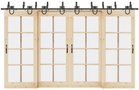 Kit Di Binari Per Porte Scorrevoli 366 Cm Acciaio Nero /