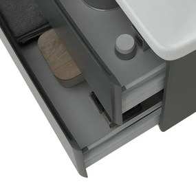 Mobile bagno sospeso 80 cm antracite con specchio a filo Zen