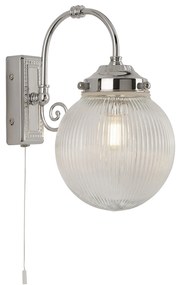 Applique Classica Belvue Acciaio Cromo Vetro 1 Luce E14